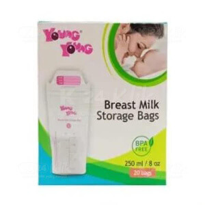 Apotek Online - YOUNG YOUNG BREASTMILK STORAGE BAGS 250ML (isi 20 pcs)