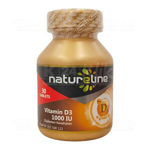 Apotek Online - NATURELINE VITAMIN D3 1000IU (1 botol isi 30 tablet)
