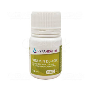 Apotek Online - PYFAHEALTH VITAMIN D3 1000 (1 botol isi 30 tablet)