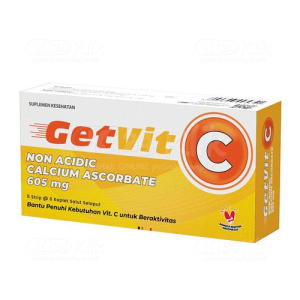 Apotek Online - GETVIT C 605MG (1 strip isi 6 kaplet salut selaput)