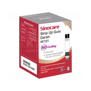 Apotek Online - SINOCARE GLUCOSE STRIP M101 (isi 25 pcs)