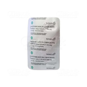 Apotek Online - AZITHROMYCIN NOVELL 500MG TABLET (1 Strip isi 3 Tablet)