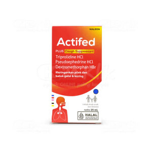 Apotek Online - ACTIFED PLUS COUGH SUPPRESS SIRUP MERAH 25ML