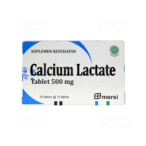 Apotek Online - CALCIUM LACTATE MERSI 500MG TABLET (1 strip isi 10 tablet)