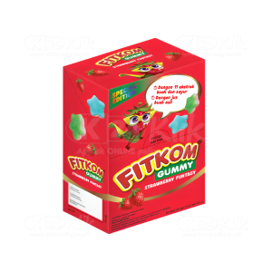 Apotek Online - FITKOM GUMMY STRAWBERRY FUNTASY 21G (1 dos isi 5 sachet)