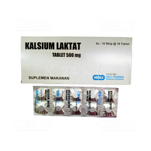 Apotek Online - KALSIUM LAKTAT HOLI 500MG (1 strip isi 10 tablet)