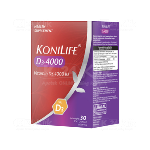 Apotek Online - KONILIFE D3 4000IU (1 botol isi 30 kapsul lunak)