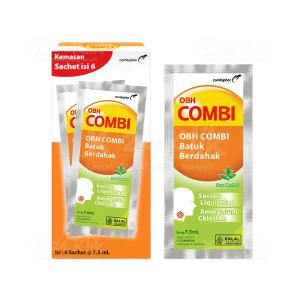 Apotek Online - OBH COMBI BATUK BERDAHAK MENTHOL SYR 7.5ML (1 dos isi 6 sachet)
